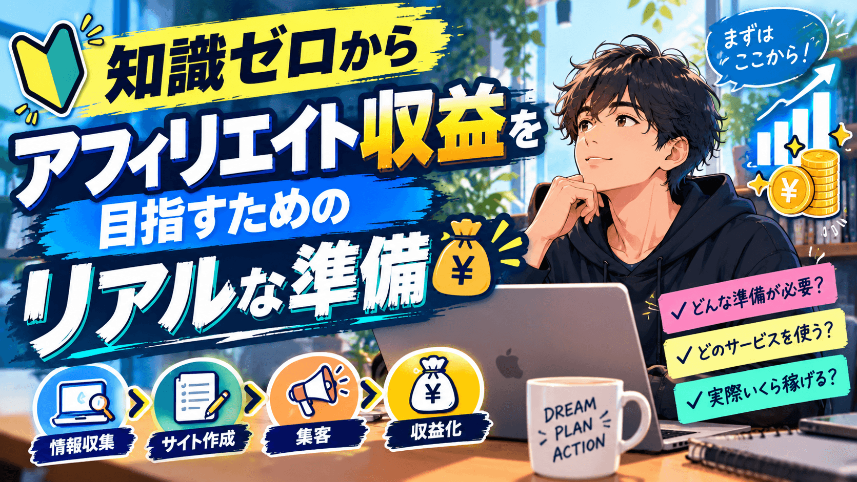 知識ゼロからアフィリエイト収益を目指すためのリアルな準備💰